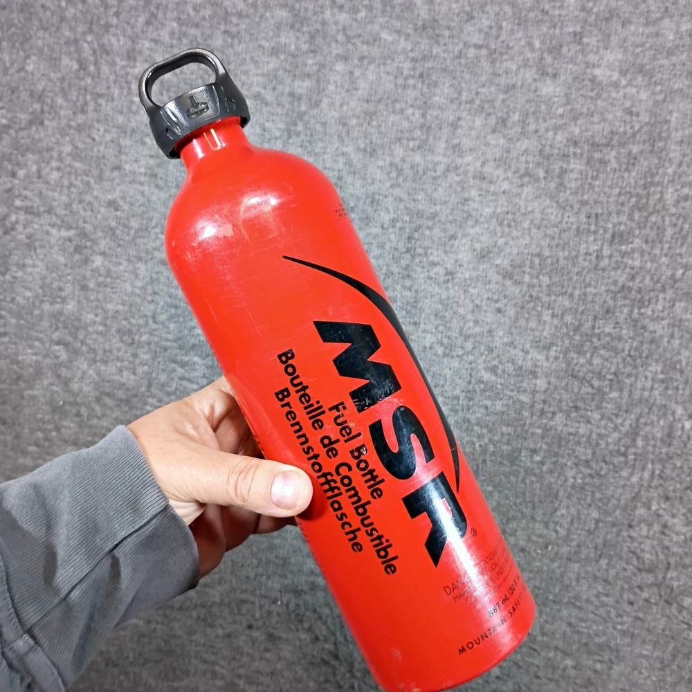 MSR Fuel Bottle 30oz Red Aluminum Child Resistant Cap